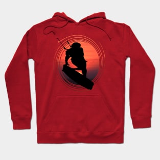 Kitesurfers Freestyle Kite Female Rider Silhouette Sunset Hoodie